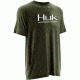 HUK Mens Logo Tee, Heather Green H1000091HGNS
