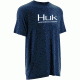 HUK Mens Logo Tee, Heather Navy H1000091HNVS