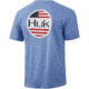HUK Performance Fishing Americana Flag Short Sleeve Tee - Mens, Carolina Blue Heather, Medium, H1000238-425-M