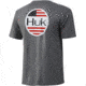 HUK Performance Fishing Americana Flag Short Sleeve Tee - Mens, Sharkskin Heather, Large, H1000238-022-L