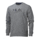 HUK Performance Fishing Hull Crew Fleece Tops, Pullover - Mens, True Grey Heather, 2XL, H1300031-035-XXL