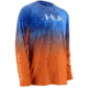 HUK Performance Fishing Men's Kryptek Fade Icon Long Sleeve Shirt, Kryptek Royal/Bright Orange, Medium H1200114-462-M