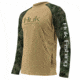 HUK Performance Fishing Fishing Long Sleeve Double Header Top - Men's, Khaki/Subphantis Southern Tier, Large, H1200136-250-L