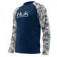 HUK Performance Fishing Fishing Long Sleeve Double Header Top - Men's, Navy/SubPhantis SubZero, Large, H1200136-410-L