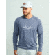 HUK Performance Fishing Pursuit Heather Long Sleeve Shirt - Mens, Nvl Aca Hthr, Large, H1200485-464-L