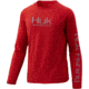 HUK Performance Fishing Pursuit Vented Long Sleeve Tee - Youth, Red, Small, H7120016-600-YS