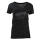 HUK Performance Fishing W Merica Vneck Tops, Short Sleeve - Womens, Black, Large, H6100015-001-L