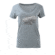 HUK Performance Fishing W Merica Vneck Tops, Short Sleeve - Womens, True Grey Heather, Large, H6100015-035-L