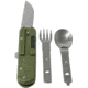 Humvee Camping Multi Tool Multi-Tools, Folding Knife, 5.5in Closed, OD Green Synthetic Handle, Large Blade L Corkscrew L Bottle Opener I Fork I Spoon, OD green, HMV-MT-3