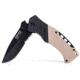 Humvee Recon Serrated Blade with Thumb Stud, Black and Tan HMV-KTR-14
