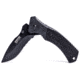 Humvee Recon Serrated Blade with Thumb Stud, Black HMV-KTR-10