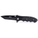 Humvee Recon Serrated Blade with Thumb Stud, Black HMV-KTR-05