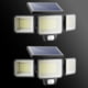 Hykoont Hykoont AMS193 270deg Wide Angle 3-Head 3000LM Solar Wall Light Outdoor with Replaceable Battery 3 Mode 2 Pack Pre-use, ST229A-2
