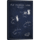 iCanvas Fishing Tackle Navy Blue Patent BluePrint,26x18 by Aged Pixel Canvas,26x18, 26 x 18 ADP1186-1PC3-26x18