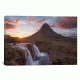 iCanvas Sunset Over Kirkjufell And Kirkjufellsfoss I, Grundarfjordur, Snaefellsnes Peninsula, Vesturland, Iceland by Gareth McCormack Canvas Print, Multi, 12 x 18 GAR87-1PC3-18x12