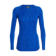 Icebreaker 150 Zone Long Sleeve Crew, Womens, Marine/Snow, Large, 104331403L