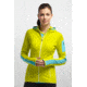 Icebreaker Atom Long Sleeve Hood Jacket - Women's-Chartruese/Glacier/White-Small