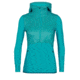 Icebreaker Descender Hybrid Long Sleeve Half Zip Hood - Womens, Arctic Teal/Kingfisher, Large, 104281-401-L