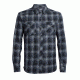 Icebreaker Lodge Long Sleeve Flannel Shirt - Men's-Metro Heather/Stealth/Black-Medium