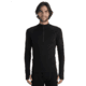 Icebreaker Men 300 MerinoFine Polar LS Half Zip, Black, L, IBBA56Q9001L