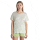 Icebreaker Merino Drayden Reversible SS Top Stripe - Womens, Ecru Heather/Glazen/S, Medium, IB0A56ZWB78M