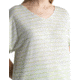 Icebreaker Merino Drayden Reversible SS Top Stripe - Womens, Ecru Heather/Glazen/S, Medium, IB0A56ZWB78M