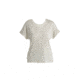Icebreaker Merino Drayden Reversible SS Top Stripe - Womens, Ecru Heather/Glazen/S, Medium, IB0A56ZWB78M
