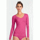 Icebreaker Siren Long Sleeve Sweetheart Stripe Top - Women's-Magenta Overdye-Large