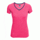 Icebreaker Spark Short Sleeve V Top - Women's-Cherub/Admiral Heather-Medium