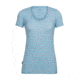 Icebreaker Tech Lite Short Sleeve Scoop, Waterfall/Poppy Red/Stripe, L, 104087401L