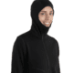 Icebreaker Women Merino 560 Realfleece Elemental LS Zip Hoodie, Black, M, IBBA56SS001M