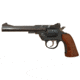 Iver Johnson Arms 66-Trailsman Revolver, .22 Long Rifle, 6in barrel, blued finish steel frame, brown plastic grip, revolving chamber, fixed blade and notch, 8 round cylinder, IJ-66 TL-.22LR-6-1-FRRMPG