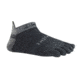 Injinji Run Lightweight No Show Nuwool Socks - Mens, Charcoal And Black, Small, 201310-CBS-S