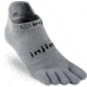 Injinji Run Original Weight No Show Xtralife Socks - Mens, Gray, Small, 202110-GRY-S