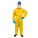 International Enviroguard ChemSplash 1 Coverall w/Hood, Elastic Wrist &amp; Ankle, Yellow, L, 6 Pack, 7015T-L