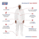 International Enviroguard MicroGuard CE Coverall w/Hood, Boot, Tunnelized Elastic Wrist and Ankle, White, M, Case of 25, CE8019CI-M