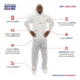 International Enviroguard SmallS 2229 Coverall w/Attached Hood and Boot, White, Large, 25EA 2229L