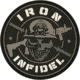 Iron Infidel Round Morale Patches, MPDC-LOGO-BLK