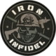Iron Infidel Round Morale Patches, MPDC-LOGO-BLK