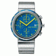 Issey Miyake SILAq002 Trapezoid Mens Watch - Silver Metal Band, Blue Case