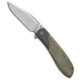 Jack Wolf Knives Scuffle Folding Knife, 3.52in, CPM S90V Stainless Steel, Clip Point Blade, Micarta, Green Handle, Green/Gray, 7.95 inch, BHQ-222806