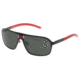 Jaguar 37711 Mens Sunglasses, Brushed Black-Red/Green Polarized Lenses, 63-14-135 37711-620