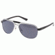 Jaguar 37712 Mens Sunglasses, Brushed Silver-Black/Grey Flash Lenses, 60-15-135 37712-110