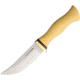 Jesse Hemphill High Falls II Antique Ivory Fixed Blade Knife, 4.25in, A2 Tool Steel, Clip Point, Satin, Antique Ivory, Micarta Handle JH004AI
