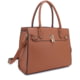 Jessie &amp; James Evelyn Concealed Carry Satchel Handbag, Tan, SMC1309LK TN