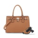 Jessie &amp; James Dina Concealed Carry Lock and Key Satchel CCW Handbag, Tan, AMC23303L TN