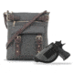 Jessie &amp; James Hannah Concealed Carry Lock and Key Crossbody CCW Handbag, Gray, AMC8535L GY/CF