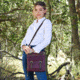 Jessie &amp; James Hannah Concealed Carry Lock and Key Crossbody CCW Handbag, Wine, AMC8535L WN/CF