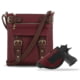 Jessie &amp; James Hannah Concealed Carry Lock and Key Crossbody CCW Handbag, Wine, AMC8535L WN/CF