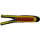 Johnson Beetle Spin, 2in, 1/4oz, 2 Pack, Black Yellow Stripe/Red Belly, 1119461